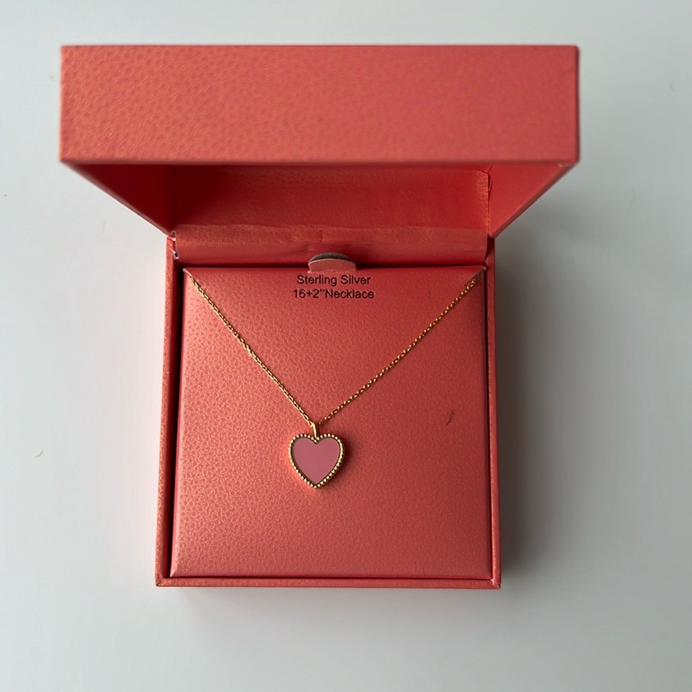 Designer Pink heart necklace